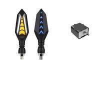 WHDsunQQ moto indicador luces Luz intermitente para motocicleta, luz blanca ámbar DRL, flechas LED de flujo secuencial para 12 V, 10 mm