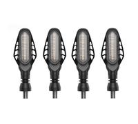WHDsunQQ moto indicador luces Para Cobra estilo Motocicleta luz indicadora de giro Flujo agua Blinker DRL Flashing Brake Tail Lamp lámpara señalización