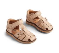 Wheat Sandalia Cerrada Sky Flower-Unisex-Cuero auténtico, Zapatos para bebé niños, 9009 Beige Rose, 26 EU