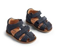 Wheat Unisex Niños Cerrados Sandalia Baya Cuero Genuino Zapatillas de Aprendizaje, 1432 Navy, 22 EU