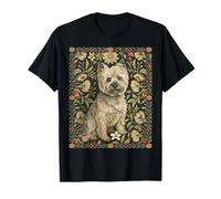 Wheaten Cairn Terrier en William Morris Style Floral Garden Camiseta