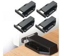 WheatThrive 4 cierres magnéticos negros para gabinete, acero inoxidable resistente y ABS para accesorios del hogar