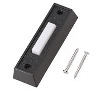 WheatThrive Botón de repuesto para timbre con cable LED verde con tornillos, carcasa de plástico y núcleo de cobre, CC 12-24 V, para seguridad en el hogar