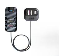 WheatThrive Cargador de coche de 66 W, cargador de coche multiUSB, cargador de coche rápido, cargador USB C de 6 puertos con cable de 1,5 m, PD QC3.0 para cámara de salpicadero de teléfono