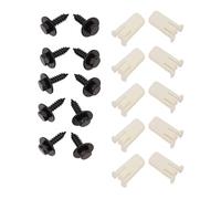 WheatThrive Clips de parachoques, tuercas expansibles, juego de tornillos para Ford Fiesta ST150, Transit, Sierra, agujero de 9,5 mm, plástico de metal blanco y negro, paquete de 20