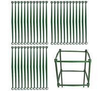 WheatThrive Clips de soporte para plantas, conectores de jaula de tomate, brazos de estaca de jardín para postes de 11 mm, 36 piezas de plástico ABS verde para verduras, flores