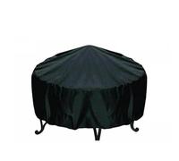 WheatThrive Cubierta redonda para hoguera, cubierta para parrilla de barbacoa, protector impermeable al aire libre, dobladillo elástico resistente al viento, tela Oxford resistente al desgarro para
