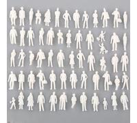 WheatThrive Figuras en miniatura, personas modelo, modelos a escala, seres humanos de plástico blanco 1:75 para diseños de trenes ferroviarios, decoración de escena de mesa de arena, manualidades, 50