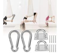 WheatThrive Gancho de techo de acero inoxidable, soporte para silla columpio, kit de suspensión resistente, herrajes resistentes a la intemperie, para hamaca de yoga, porche, jardín, paquete de 4