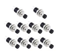 WheatThrive Interruptor de botón momentáneo, interruptor de encendido/apagado, contactos normalmente cerrados, reinicio automático, diseño compacto, 10 piezas, para proyectos de bricolaje, modelismo