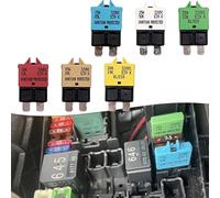 WheatThrive Interruptor de circuito, fusible de reinicio manual, fusible de hoja automotriz, paquete de 6 amperios mixtos 5A-30A, para coche, camión, RV, barco marino audio