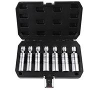 WheatThrive Juego de llaves de chispa, kit de llaves de accionamiento 3/8, herramienta de 7 piezas, soporte magnético, caja de acero, para reparación de mecánicos de automóviles