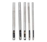WheatThrive Juego de perforadores de cuero de 1,5 mm a 4,0 mm, herramientas perforadoras de acero de forma redonda para correa de reloj, manualidades, kit de 5 piezas