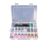 WheatThrive Kit de accesorios de soplete de soldadura TIG de 31 piezas con lente de gas Stubby #12 y copas de vidrio para WP-17/18/26