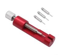 WheatThrive Kit de herramientas para quitar eslabones de reloj, ajustador de correa para correas, herramienta de ajuste rápido con agujas de repuesto, tamaño de 65 mm, rosso