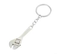 WheatThrive Llavero de aleación ajustable para mini llave inglesa, herramienta multiusos para camping, pesca, plata, 6,5 cm