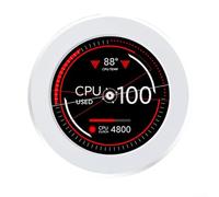 WheatThrive Monitor LCD secundario IPS 2.8 IPS refrigerado por agua, pantalla secundaria IPS, para seguimiento de rendimiento CPUGPURAM, resolución 480 x 480 (blanco)