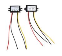 WheatThrive Paquete de 2 convertidores reductores CC-CC impermeables de 12 V, 24 V a 5 V, 3 A, 15 W, módulo de fuente de alimentación IP68 para electrónica de coche