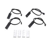 WheatThrive Paquete de 4 divisores PWM para ventilador de 5 vías, cable de extensión de alimentación para ventiladores de refrigeración, cable de cobre estañado de 24 AWG, color negro