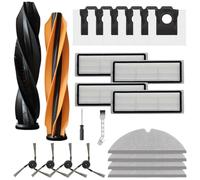 WheatThrive Piezas de repuesto para Dreame D20 Pro Plus, kit de accesorios para aspiradora robot con cepillo principal, filtros, almohadillas de fregona, cepillos laterales, bolsas de polvo