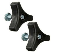 WheatThrive Pomo de mango triangular, perno para cortacésped, tuerca cortadora de césped, tornillo de 50 mm para Mountfield, paquete de 2 kits de fijación de metal de plástico