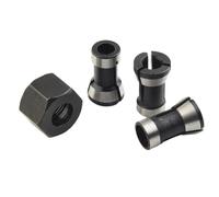 WheatThrive - Portabrocas de sujeción para topí, tuerca M15, accesorios de fresado, juego de 4 piezas, acero al carbono, para corte de madera, grabado, 6/6,35/8 mm