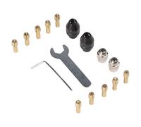 WheatThrive Portabrocas sin llave, adaptador de cambio rápido, juego de pinzas de herramientas giratorias, para Dremel, kit de 16 brocas de vástago de metal