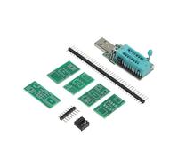 WheatThrive Programador CH341A, herramienta flash EEPROM, V1.7 con conversión de nivel de 1.8 V para chips de la serie 24 25 93, kit de software de código abierto