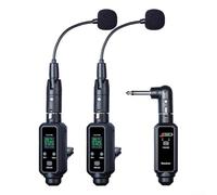 WheatThrive Receptor transmisor inalámbrico de instrumento musical, micrófono inalámbrico recargable para saxofón, sistema de micrófono UHF (uno y dos)