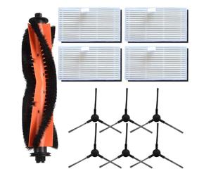 WheatThrive Robot Partes de aspiradora, kit de repuesto, cepillo principal, cepillos laterales, filtros para MONSGA MS1 MAX, principal, 4 filtros, 6 lados