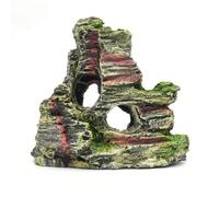 WheatThrive Roca de acuario, adorno de pecera, decoración de cueva de resina para paisajismo acuático, escondite de puente de paisaje natural para peces