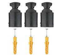 WheatThrive Soportes de toallero con calefacción, ganchos para radiador, fijaciones de montaje en pared, ajustables de 65 a 82 mm, plástico resistente, acabado negro, paquete de 3 para baño