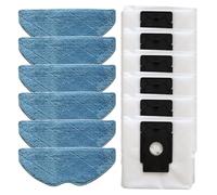 WheatThrive Tapo RVA300 & RV10 Plus - Kit de paños y bolsas de polvo de repuesto para fregona - Paquete de 6 almohadillas de microfibra + 6 bolsas de vacío sin obstrucciones
