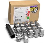 Wheel Accessories Parts 20 tuercas M14 x 2 de 14 x 2 roscas para camión de 1.5 pulgadas de largo, cromadas, 7 ranuras para Ford Expedition 2000-02 | Lincoln Navigator 2000-02