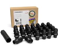 Wheel Accessories Parts 27 tuercas M14 x 1.5 de 14 x 1.5 rosca ET Bulge Bellota (rosca extra) de 1.8 pulgadas de largo, tuercas hexagonales cromadas negras para camionetas Ford Bronco Raptor 2022+