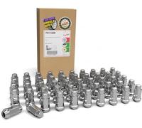 Wheel Accessories Parts 60 tuercas M14 x 1.5 de 14 x 1.5 de rosca de bellota de 1.9 pulgadas de largo, cromadas, 3/4 pulgadas, 19 mm, hexagonales, para Chevy Silverado 2016+ Ford F Series GMC 2019