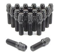 Wheel Accessories Parts Juego de 20 pernos negros de 12 x 1,5 pulgadas, asiento cónico con vástago de 40 mm de longitud, perno de lengüeta de diámetro pequeño con llave hexagonal doble para ruedas de