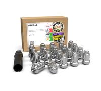 Wheel Accessories Parts Juego de 20 tuercas cromadas de 12 x 1.25 pulgadas de largo para coche de extremo cerrado de bellota, tuercas de llanta con llave (M12 x 1.25, cromado)