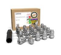 Wheel Accessories Parts Juego de 20 Tuercas de llanta de 3,7 cm de Largo para Coche, Extremo Cerrado, con Llave