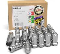 Wheel Accessories Parts Juego de 24 tuercas cromadas con extremo cerrado de 4,8 cm de largo para asiento con llave (M12 x 1,25 rosca M12 x 1,25)