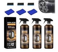 Wheel Cleaner, Wheel Rim Ceramic Coating, Wheels Tire Cleaning Kit, Versatile and Powerful Rust Converter, Water and Dirt Repellent for Car Wheel - Repels Brake Dust - Deeper Shine (3Pcs)