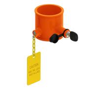 Wheel King Pin Lock - Aluminum Alloy | Cylindrical Anti Theft Trailer King Pin Lock With Warning Sign | Semi Truck Caravan Bolt Locks For Secure Mobile Living
