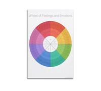 Wheel of Feelings Chart Emotions Chart Wall Art Poster Lienzo Impresión en Lienzo Salón Hogar Arte Estético Pintura Colgante, Regalo Nuevo Hogar Decoración Moderna de la Habitación 30 x 45 cm