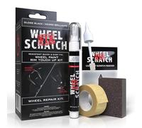 Wheel Scratch Fix | Kit de retoque de ruedas rápido y fácil, pintura de llanta, lápiz de pintura, kit de reparación de ruedas (negro (brillante))