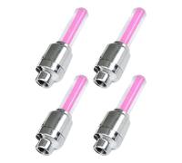 Wheel Valve Light Durable And Practical Bike Nozzle Light Tire Valve Light Bicycle Valve Led Bike Motorcycle (pink) (4pcs)