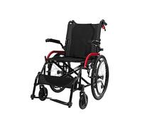 Wheelchair Silla de ruedas liviana de aluminio con frenos de mano Silla de ruedas autopropulsada portátil y plegable con reposabrazos abatible antivuelco para ancianos, 220 lb Mayores Tránsito