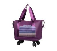Wheeled Duffel Bag, Personal Rolling Suitcase Pack, 15,6 pulgadas, Lightweight Travel Luggage, Scratch Resistant Material for Organized Wet and Dry Separation on Trips, Multicolor, morado, Se référer