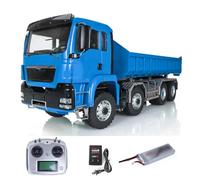 wheelfun 1/14 8x8 LESU Hidráulico RC Roll On/Off Dump Truck Metal RTR Full Dumper Cars Motor de transmisión de 2 velocidades Servo ESC Sistema de luz y sonido