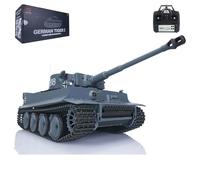 wheelfun 1/16 7.0 Henglong German Tiger I RC Tank 3818 Torreta Luz Lateral MinigunTanks para Hobby BB Shooting Airsoft Tank That Shoot Model para adultos