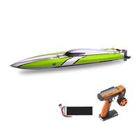 wheelfun 24X Kevlar DTRC RC - Modelo de barco a control remoto para adultos, timón de metal, sin escobillas, batería ESC, radio 3Ch modelo de grado hobby (verde)